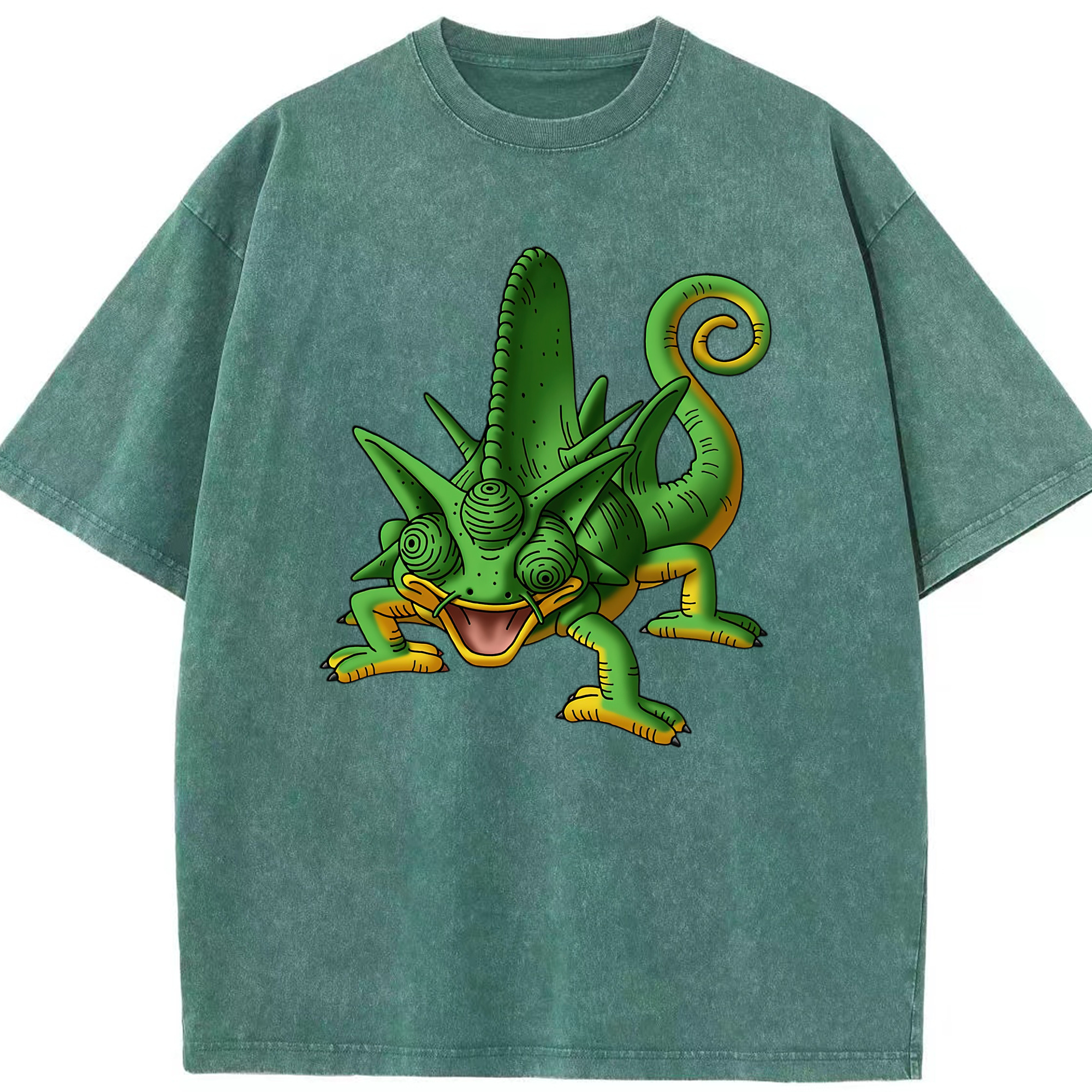 （画像用） ドラゴンクエスト Doragon Kuesuto Dragon Quest 綿100% ヴィンテージ風 半袖Tシャツ（フロントプリント）